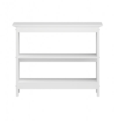 Oikiture 3-Tier Console Table Open Shelf Wooden White-Console Tables-PEROZ Accessories