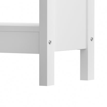 Oikiture 3-Tier Console Table Open Shelf Wooden White-Console Tables-PEROZ Accessories