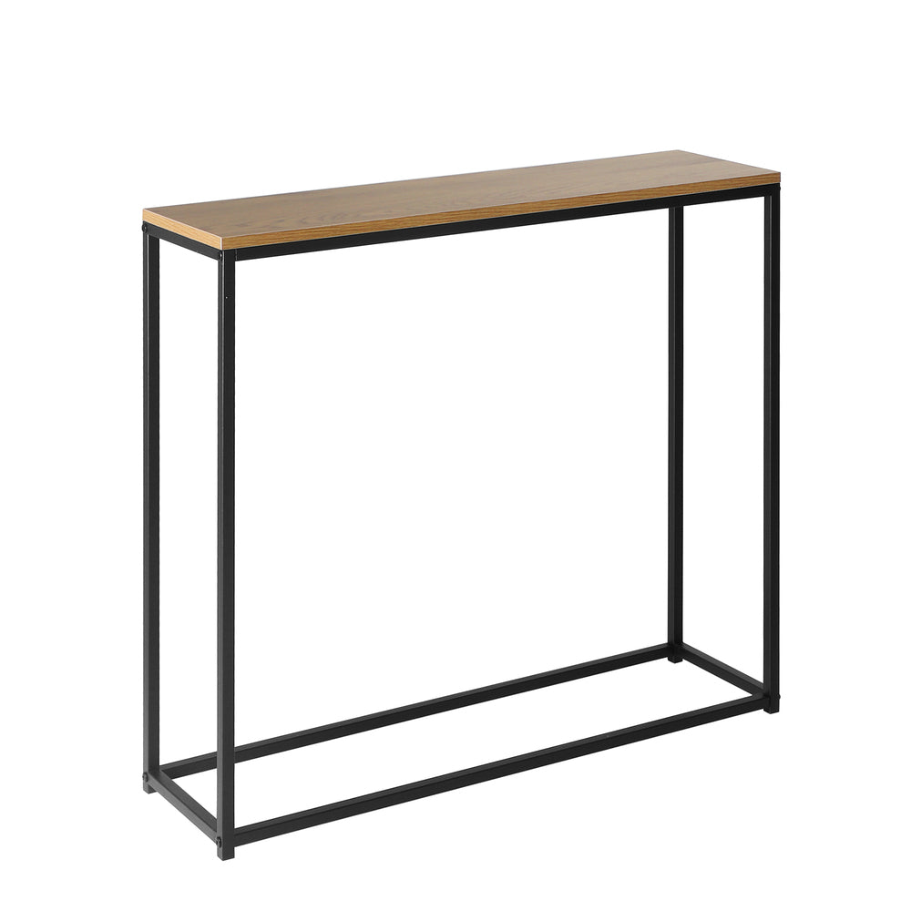 Oikiture Console Table Wooden Tabletop Black&amp;Wood-Console Tables-PEROZ Accessories