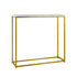 Oikiture Console Table Marble-look Iron Gold&White-Console Tables-PEROZ Accessories