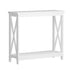 Oikiture 2-Tier Console Table X-Design Wooden White-Console Tables-PEROZ Accessories