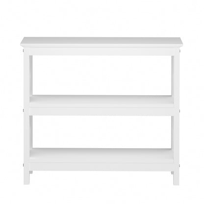 Oikiture 3-Tier Console Table X-Design Wooden White-Console Tables-PEROZ Accessories