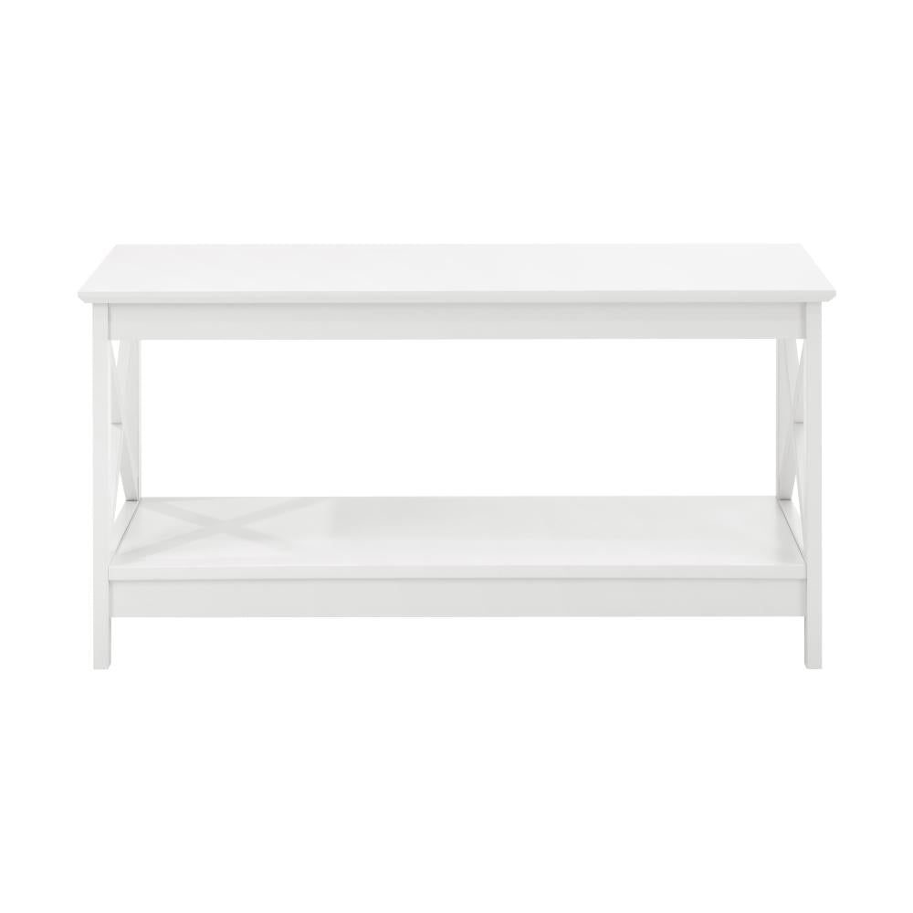 Oikiture Coffee Table Storage Rack 2-Tier White-Coffee Tables-PEROZ Accessories