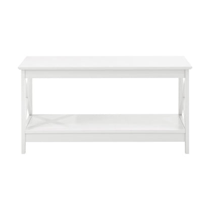 Oikiture Coffee Table Storage Rack 2-Tier White-Coffee Tables-PEROZ Accessories