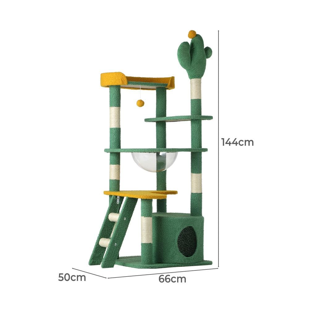 Alopet Cat Tree Tower Scratching Post 144cm Pet Condo House Furniture Scratcher-Cat Tree-PEROZ Accessories