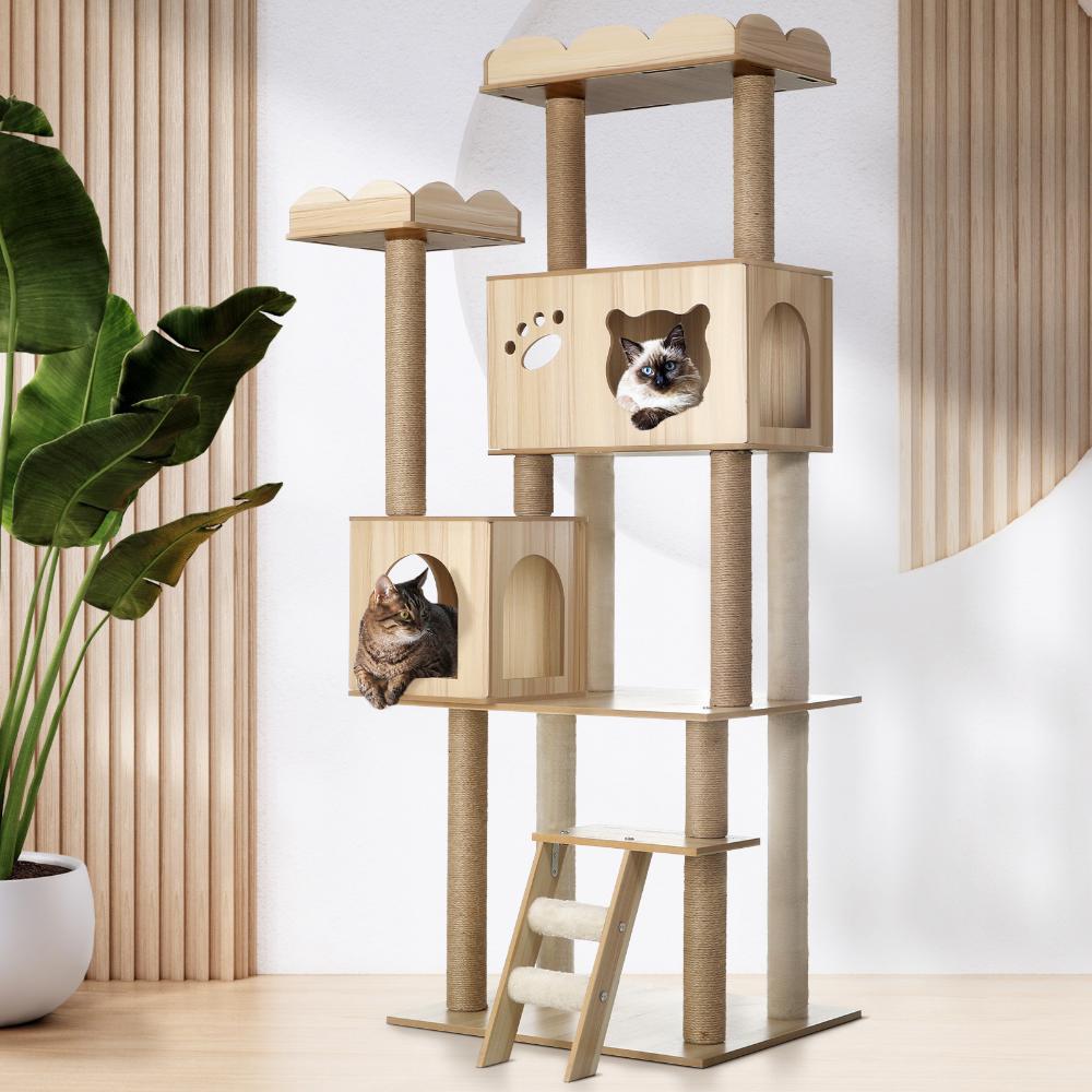 Alopet Cat Tree Tower Scratching Post Wood Condo 161cm-Cat Trees-PEROZ Accessories