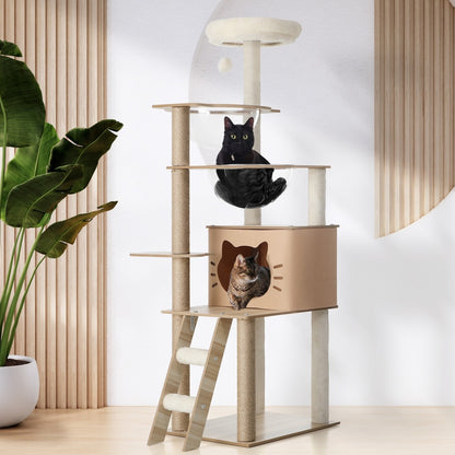 Alopet Cat Tree Wood Scratcher Condo Detachable House-Cat Trees-PEROZ Accessories