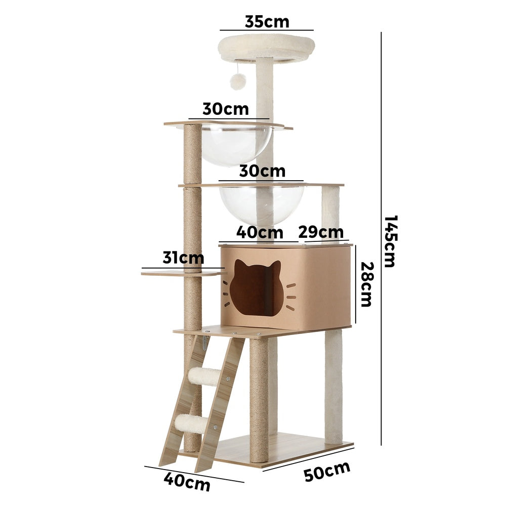 Alopet Cat Tree Wood Scratcher Condo Detachable House-Cat Trees-PEROZ Accessories