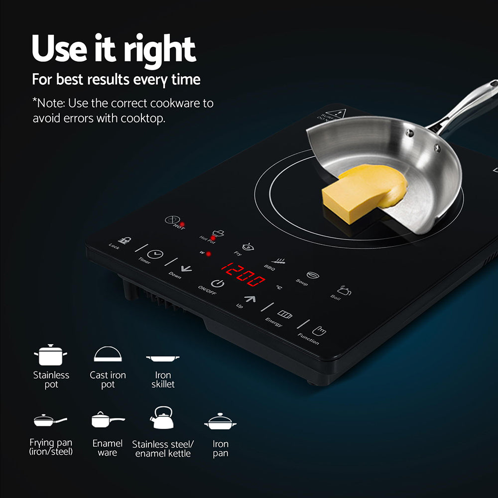 Devanti Electric Ceramic Cooktop 30cm-Appliances &gt; Kitchen Appliances-PEROZ Accessories