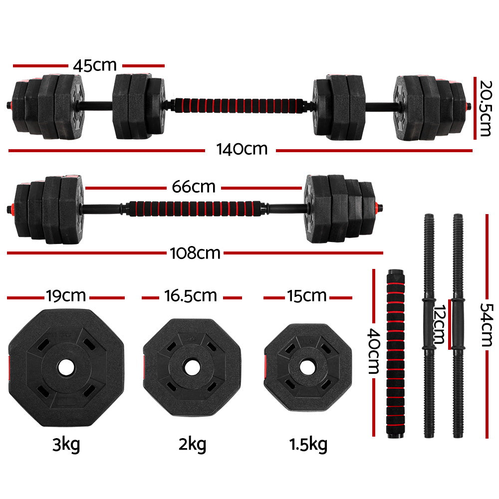 Everfit 40kg Dumbbells Barbell Set Adjustable Dumbbell Weight Lifting-Sports &amp; Fitness &gt; Exercise, Gym &amp; Fitness &gt; Free Weights-PEROZ Accessories