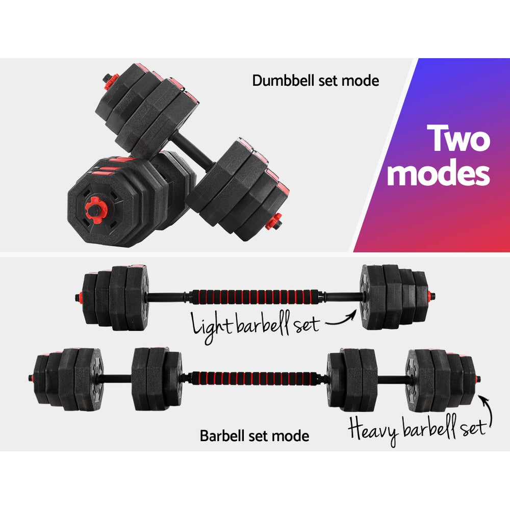 Everfit 40kg Dumbbells Barbell Set Adjustable Dumbbell Weight Lifting-Sports &amp; Fitness &gt; Exercise, Gym &amp; Fitness &gt; Free Weights-PEROZ Accessories