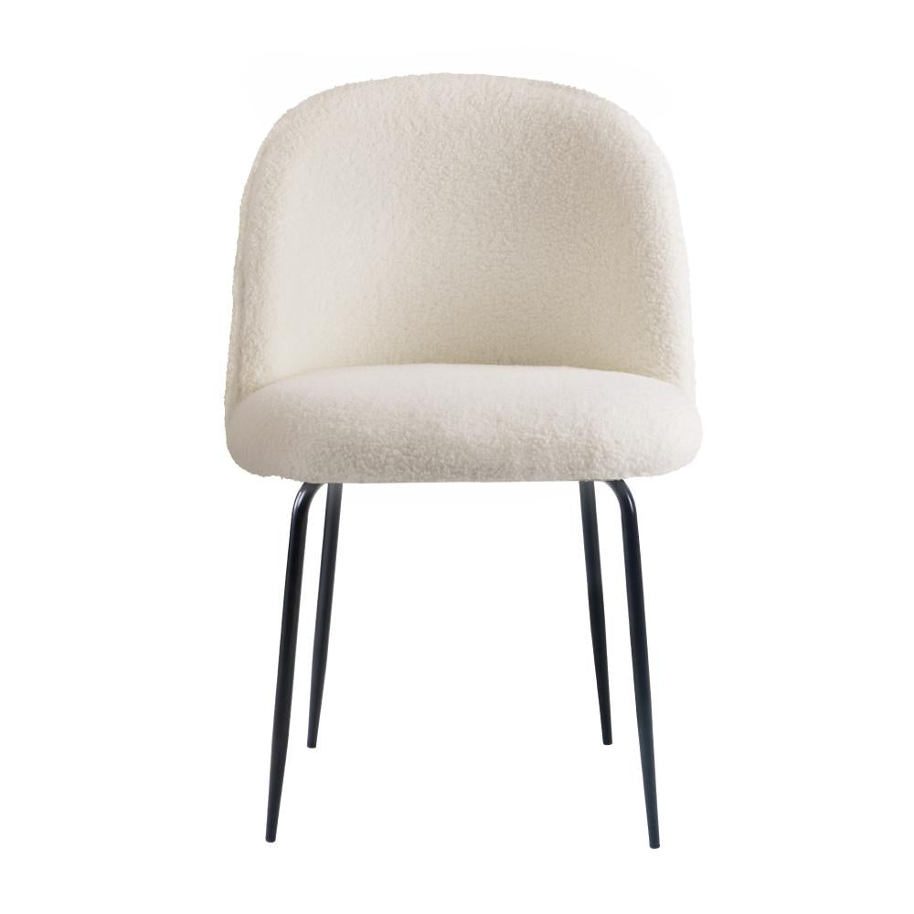 Oikiture 4x Dining Chairs Kitchen Upholstered Sherpa White-Dining Chairs-PEROZ Accessories