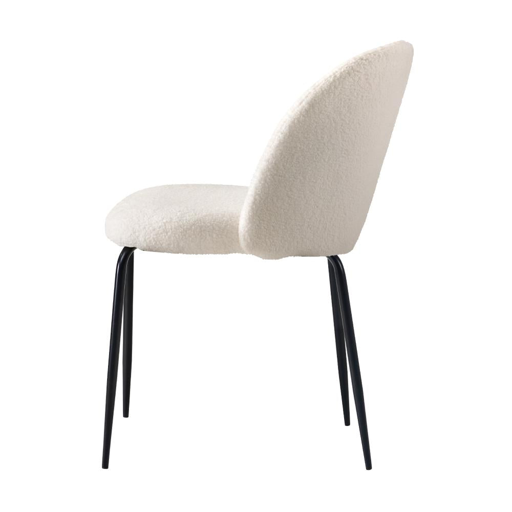 Oikiture 4x Dining Chairs Kitchen Upholstered Sherpa White-Dining Chairs-PEROZ Accessories