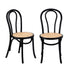 Oikiture Dining Chair Solid Wooden Chairs Ratan Seat Black-Dining Chairs-PEROZ Accessories