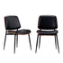 Oikiture 2x Dining Chairs Leather Seat Metal Legs Black-Dining Chairs-PEROZ Accessories