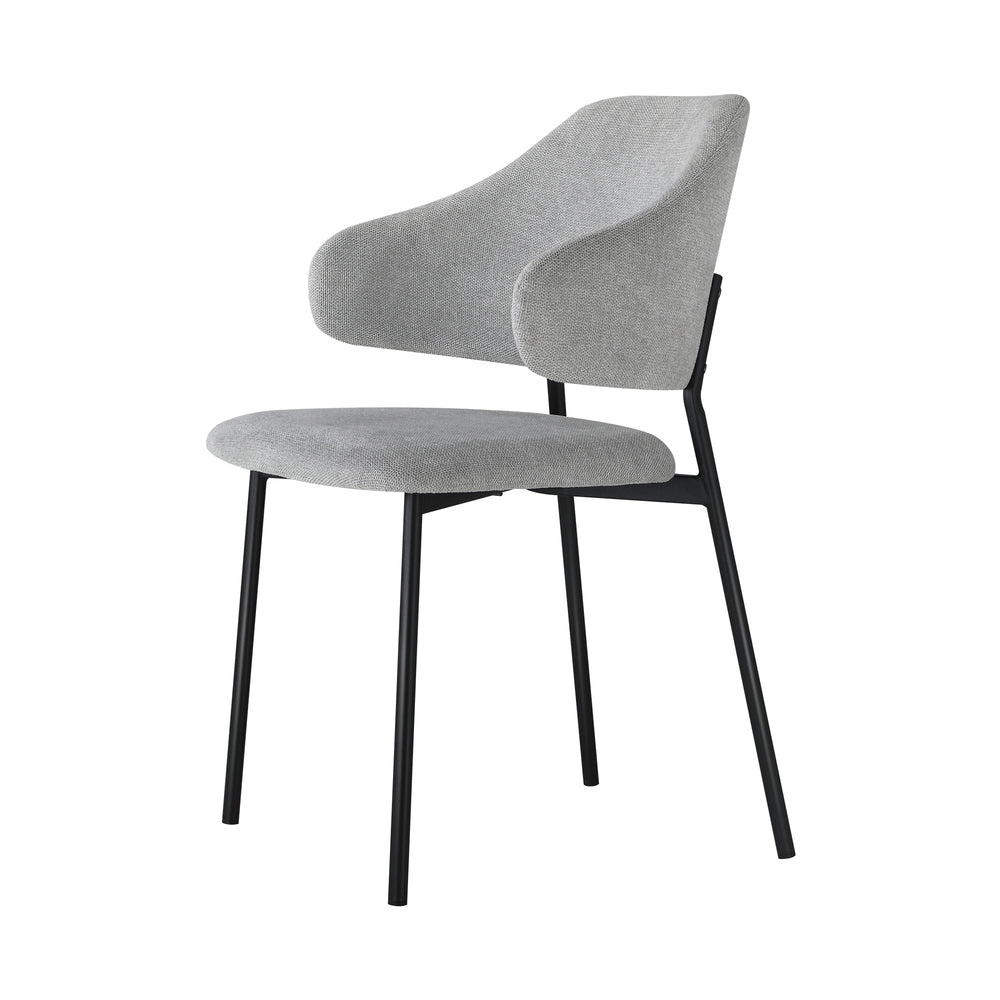 Oikiture 4x Dining Chairs Tub Fabric Grey&amp;Black-Dining Chairs-PEROZ Accessories