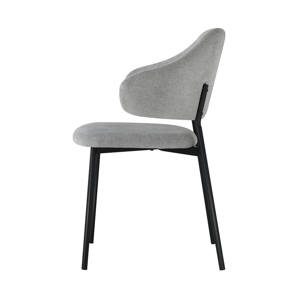 Oikiture 4x Dining Chairs Tub Fabric Grey&amp;Black-Dining Chairs-PEROZ Accessories