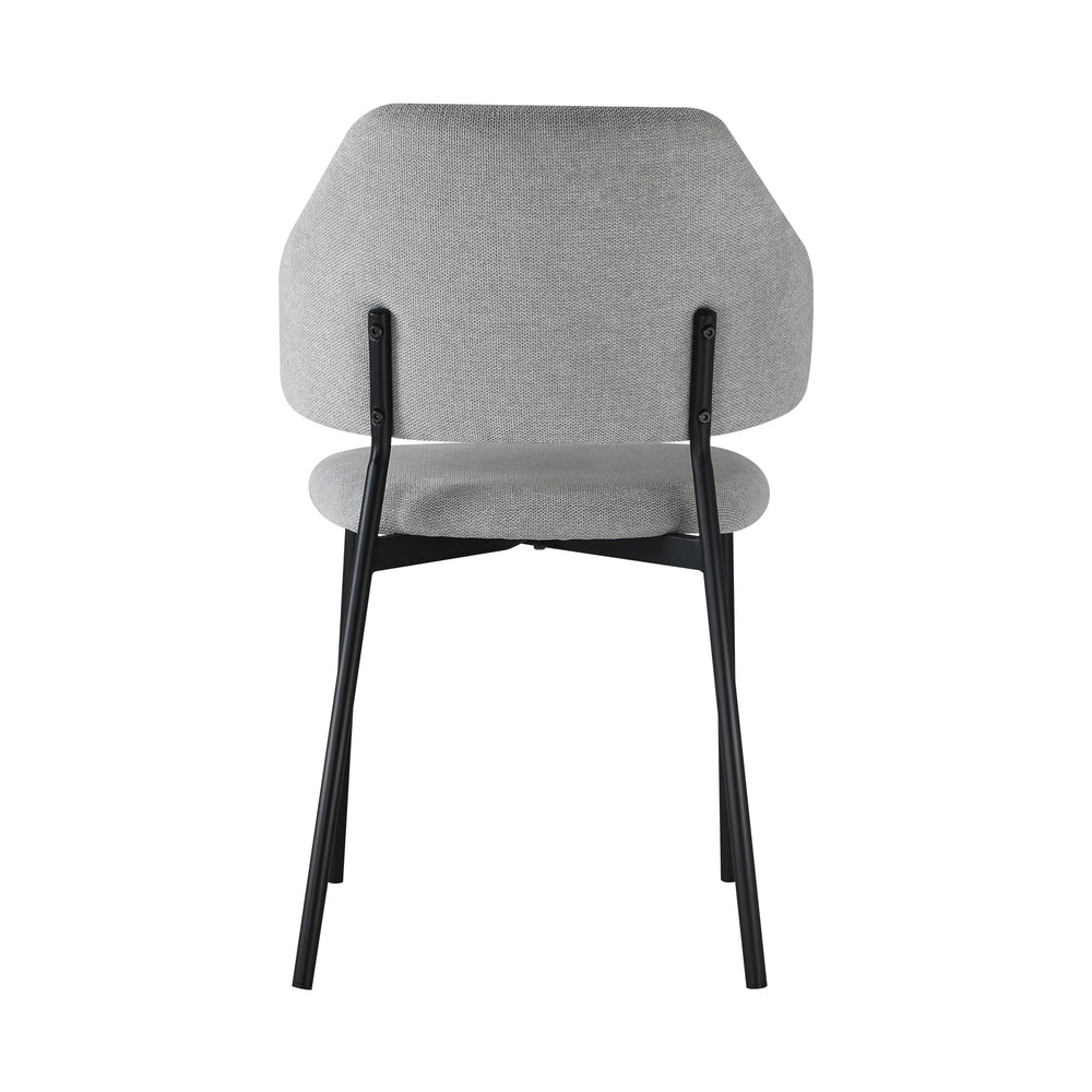 Oikiture 4x Dining Chairs Tub Fabric Grey&amp;Black-Dining Chairs-PEROZ Accessories