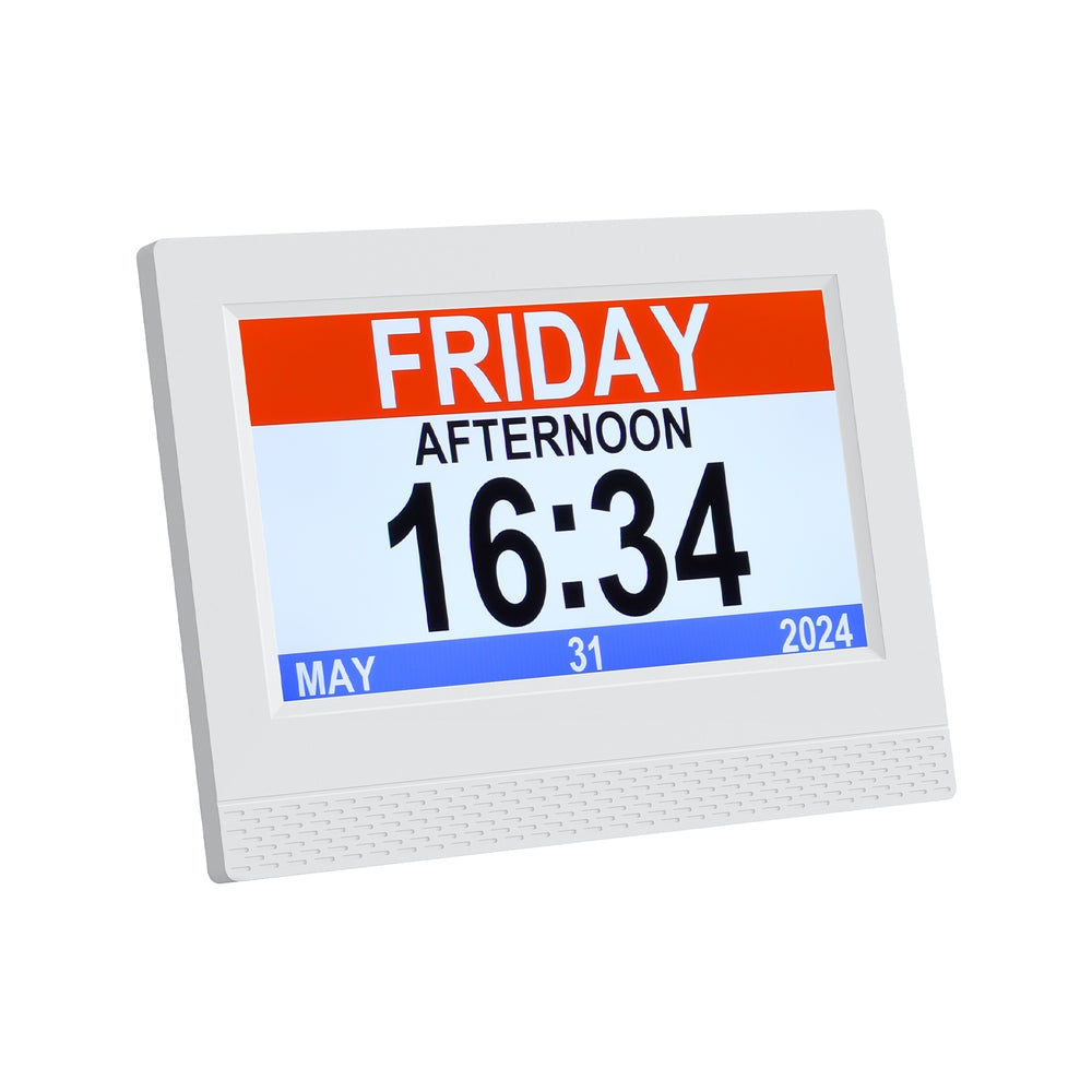 Artiss 7&quot; Digital Day Clock Calendar Alarm White-Home &amp; Garden &gt; Home &amp; Garden Others-PEROZ Accessories