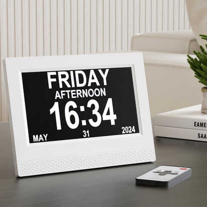 Artiss 7&quot; Digital Day Clock Calendar Alarm White-Home &amp; Garden &gt; Home &amp; Garden Others-PEROZ Accessories