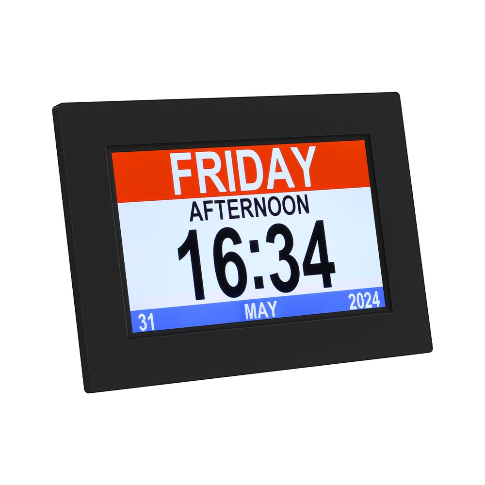 Artiss 8&quot; Digital Day Clock Calendar Alarm Black-Home &amp; Garden &gt; Home &amp; Garden Others-PEROZ Accessories