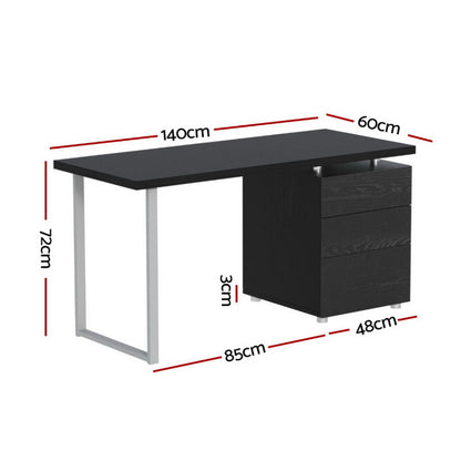 Artiss Computer Desk Drawer Black 140CM-Furniture &gt; Office-PEROZ Accessories