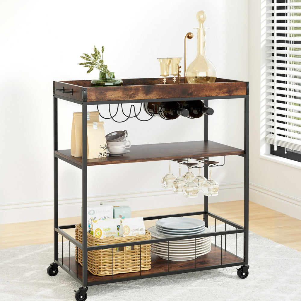 Artiss Kitchen Island Rolling Serving Cart-Furniture &gt; Dining-PEROZ Accessories