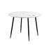 Oikiture 110cm Dining Table with Marble Finish White&Black-Dining Tables-PEROZ Accessories