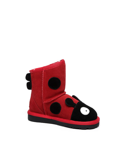 Kids Ladybug UGG Boots - EA3019K - EVERAU-Boots-PEROZ Accessories