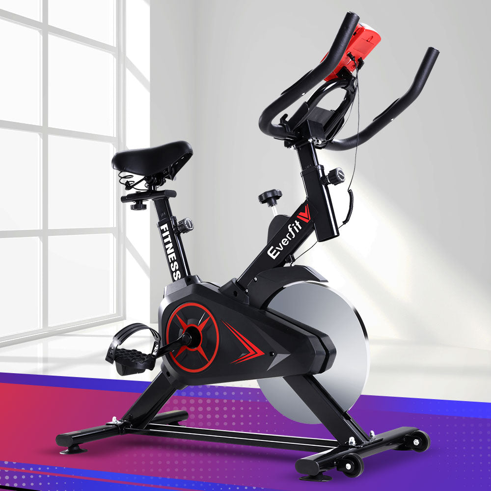 Everfit Spin Bike Exercise Bike Flywheel Cycling Home Gym Fitness Machine-Sports &amp; Fitness &gt; Exercise, Gym &amp; Fitness &gt; Exercise Bikes-PEROZ Accessories