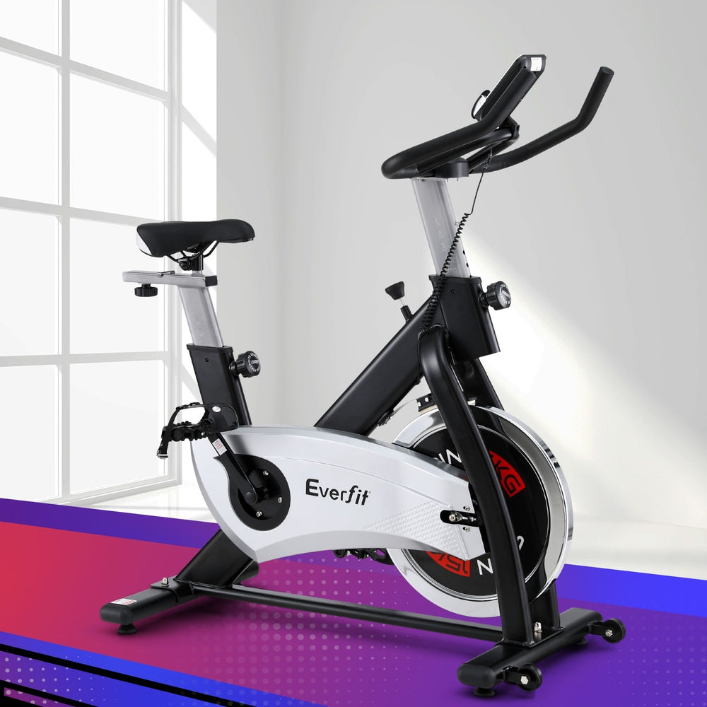 15kg Flywheel Spin Bike Everfit Exercise Bike Home Gym Fitness 120KG Capacity-Sports &amp; Fitness &gt; Exercise, Gym &amp; Fitness &gt; Exercise Bikes-PEROZ Accessories