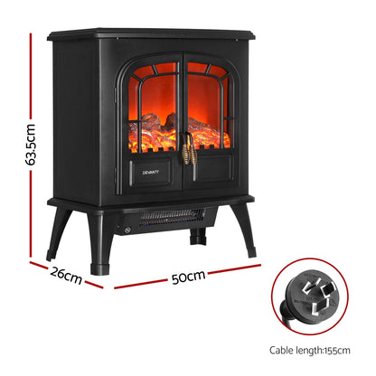 Devanti Electric Fireplace Fire Heaters 2000W-Appliances &gt; Heaters-PEROZ Accessories