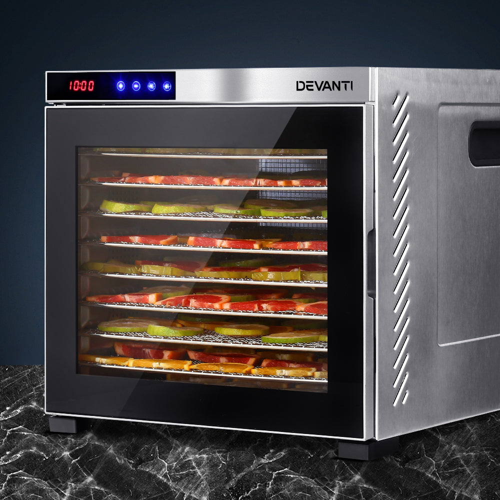 Devanti 10 Trays Food Dehydrator Stainless Steel Tray-Food Dehydrators-PEROZ Accessories