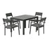 Gardeon Outdoor Dining Set 5 Piece Aluminum Extendable Table Setting Black-Outdoor Dining Sets-PEROZ Accessories