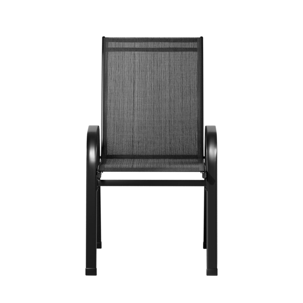 Gardeon 6PC Outdoor Dining Chairs Stackable Lounge Chair Patio Furniture Black-Dining Chairs-PEROZ Accessories