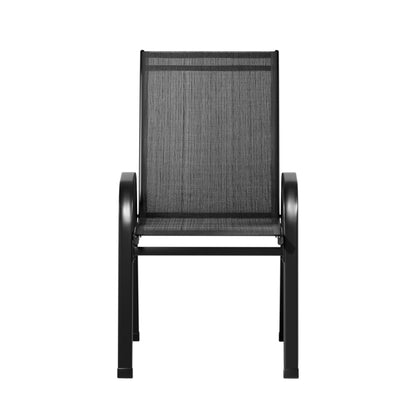 Gardeon 6PC Outdoor Dining Chairs Stackable Lounge Chair Patio Furniture Black-Dining Chairs-PEROZ Accessories