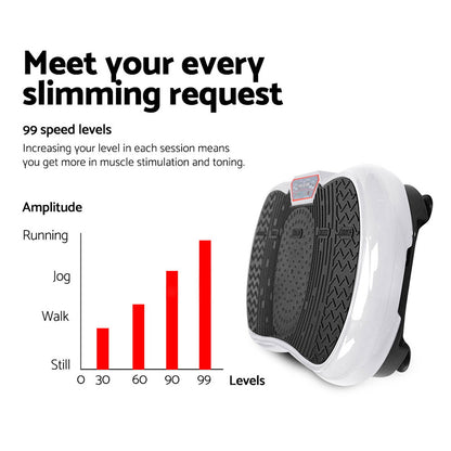 Everfit Vibration Machine Platform Vibrator Resistance Rope Home Fitness White-Sports &amp; Fitness &gt; Fitness Accessories-PEROZ Accessories