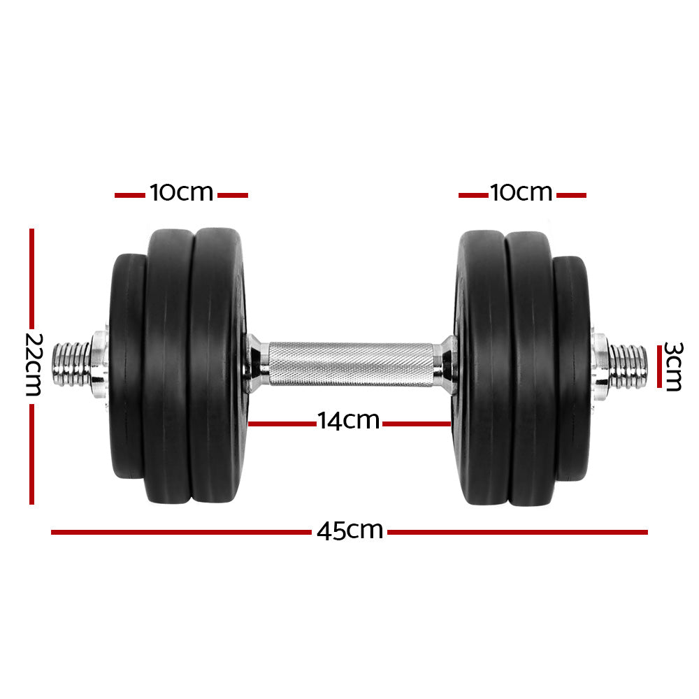 Everfit 30kg Dumbbell Set Weight Plates Dumbbells Lifting Bench-Sports &amp; Fitness &gt; Exercise, Gym &amp; Fitness &gt; Free Weights-PEROZ Accessories