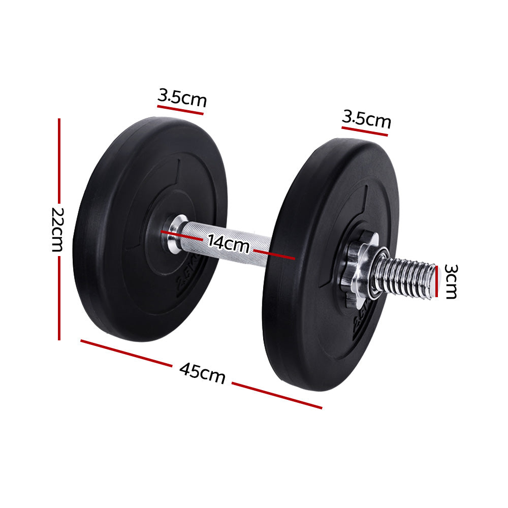 Everfit 15kg Dumbbell Set Weight Plates Dumbbells Lifting Bench-Sports &amp; Fitness &gt; Exercise, Gym &amp; Fitness &gt; Free Weights-PEROZ Accessories