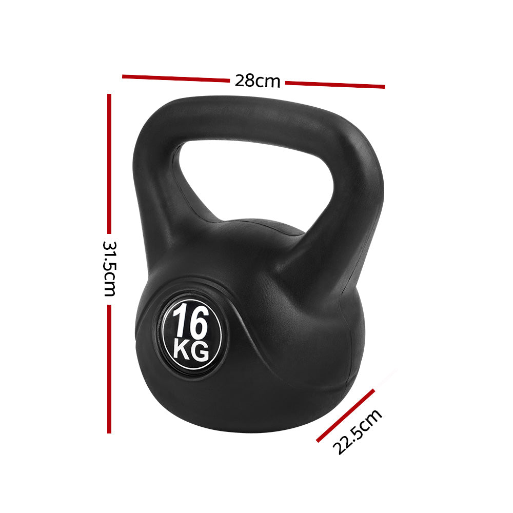 Everfit 16kg Kettlebell Set Weight Lifting Bench Dumbbells Kettle Bell Gym Home-Sports &amp; Fitness &gt; Exercise, Gym &amp; Fitness &gt; Free Weights-PEROZ Accessories