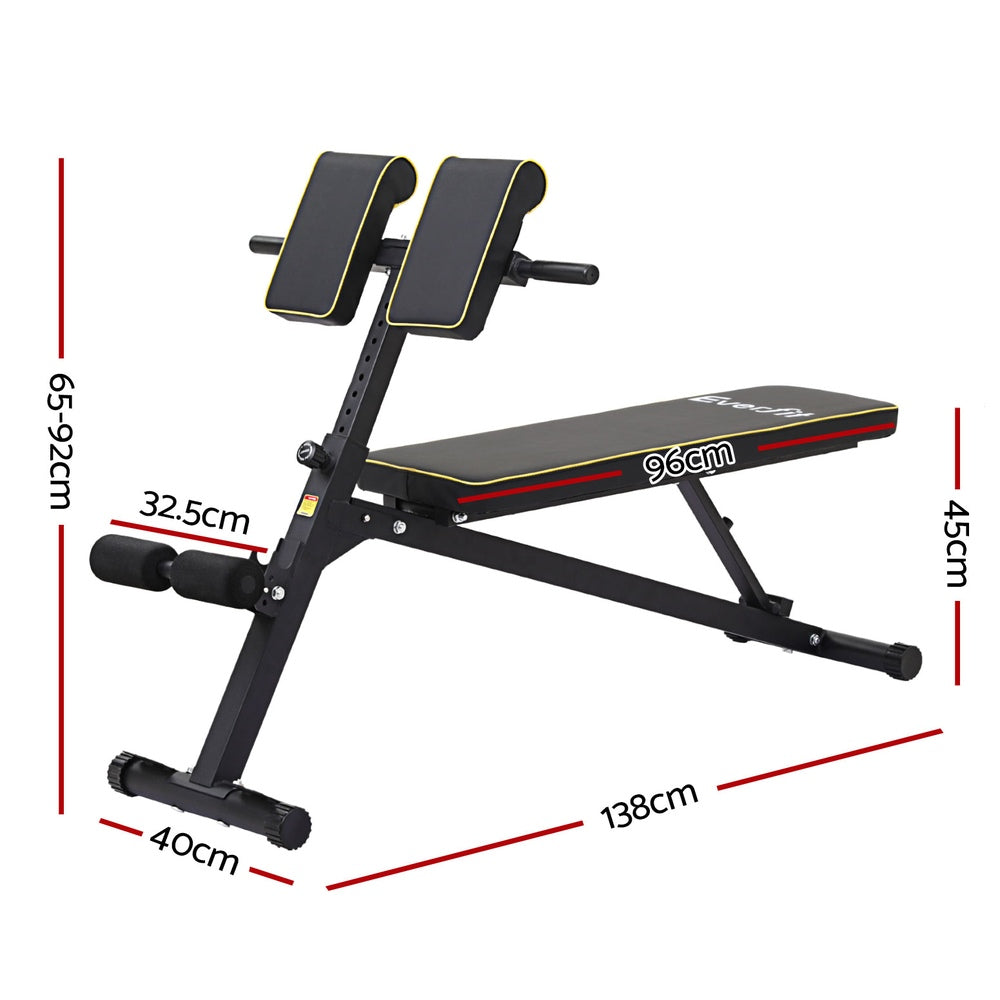 Everfit Roman Chair Adjustable Weight Bench Strength Training Preacher Curls-Sports &amp; Fitness &gt; Exercise, Gym &amp; Fitness &gt; Exercise Benches-PEROZ Accessories