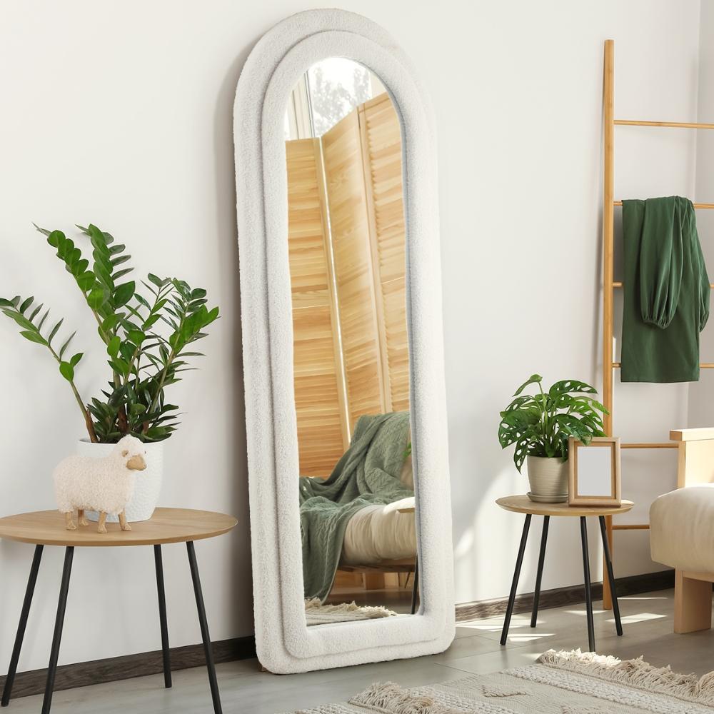 Oikiture 1.6M Full Length Mirror Boucle Frame Floor Mirrors-Full Length Mirrors-PEROZ Accessories