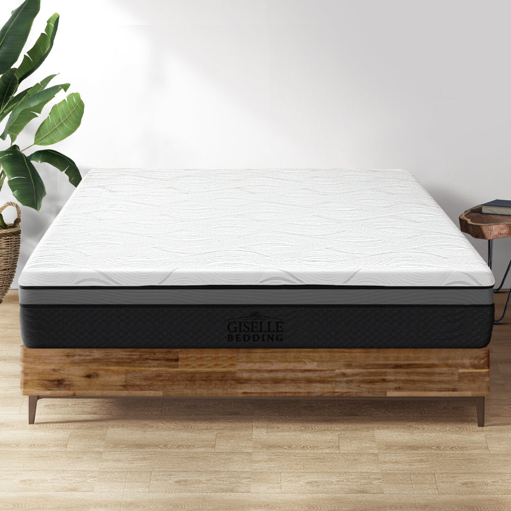 Giselle Bedding Memory Foam Mattress Bed Cool Gel Non Spring 25cm Queen-Mattresses-PEROZ Accessories