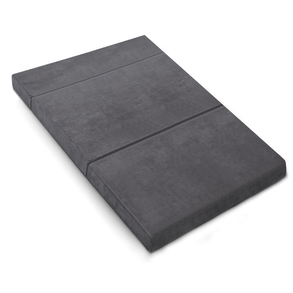 Giselle Bedding Foldable Mattress Folding Foam Bed Mat Double Grey-Mattress-PEROZ Accessories