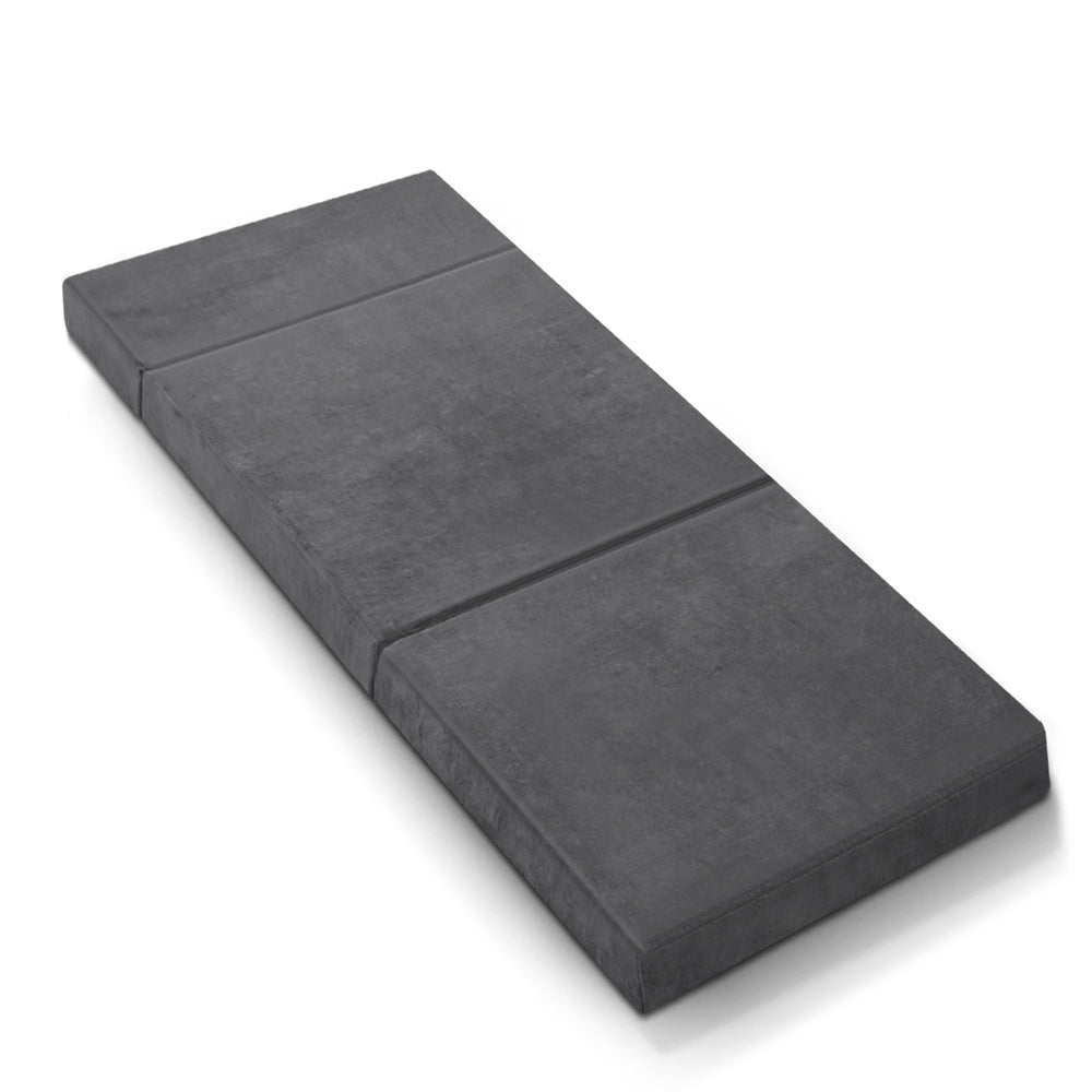 Giselle Bedding Foldable Mattress Folding Foam Bed Mat Single Grey-Mattress-PEROZ Accessories