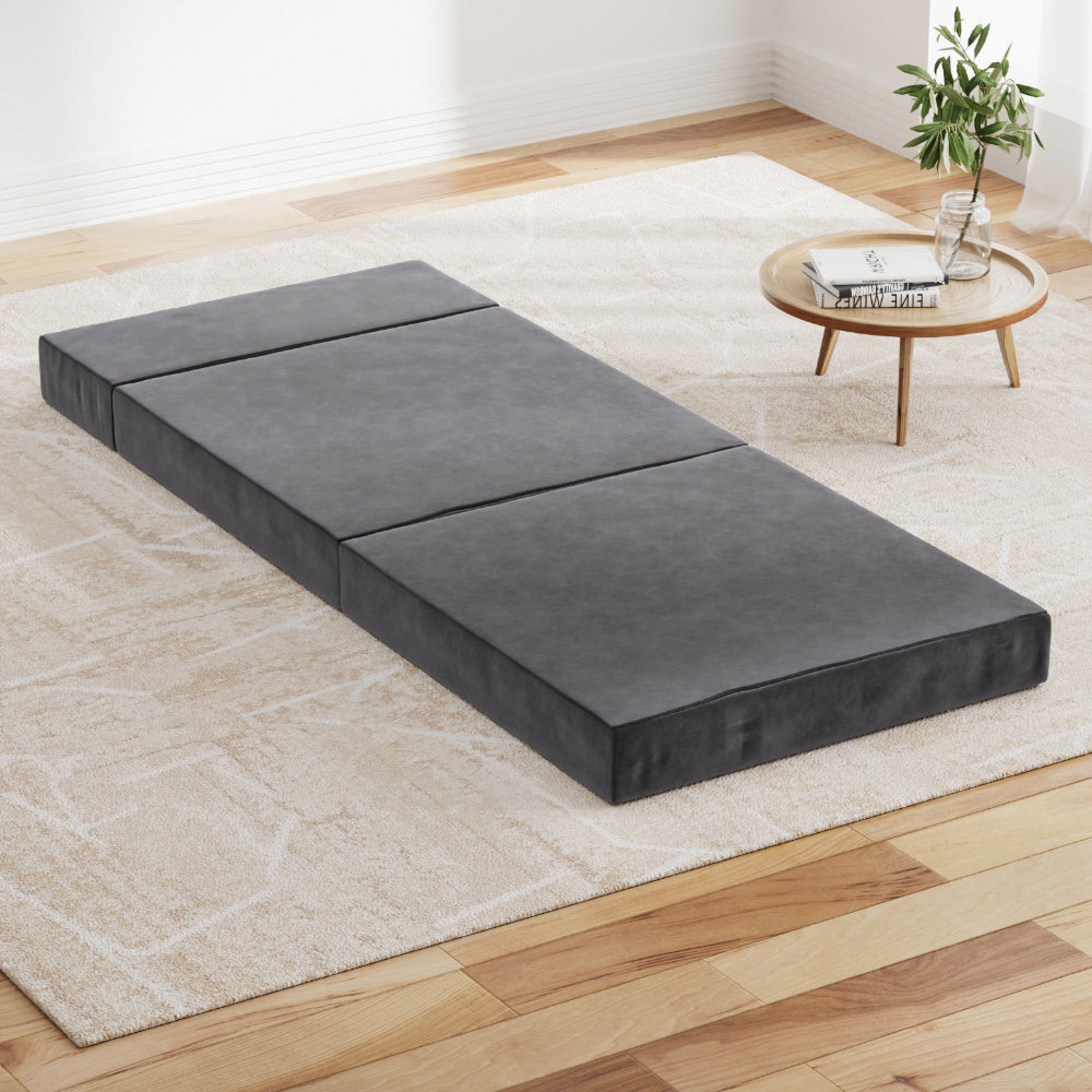 Giselle Bedding Foldable Mattress Folding Foam Bed Mat Single Grey-Mattress-PEROZ Accessories