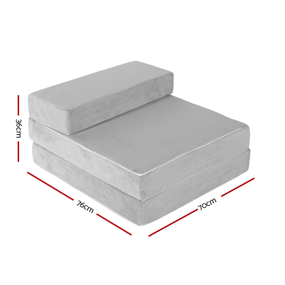 Giselle Bedding Foldable Mattress Folding Foam Bed Mat Light Grey-Mattress-PEROZ Accessories