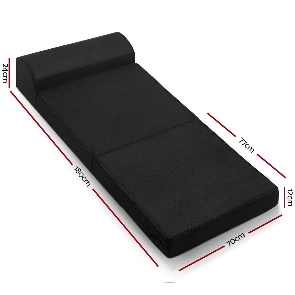 Giselle Bedding Foldable Mattress Folding Foam Bed Mat Black-Mattress-PEROZ Accessories