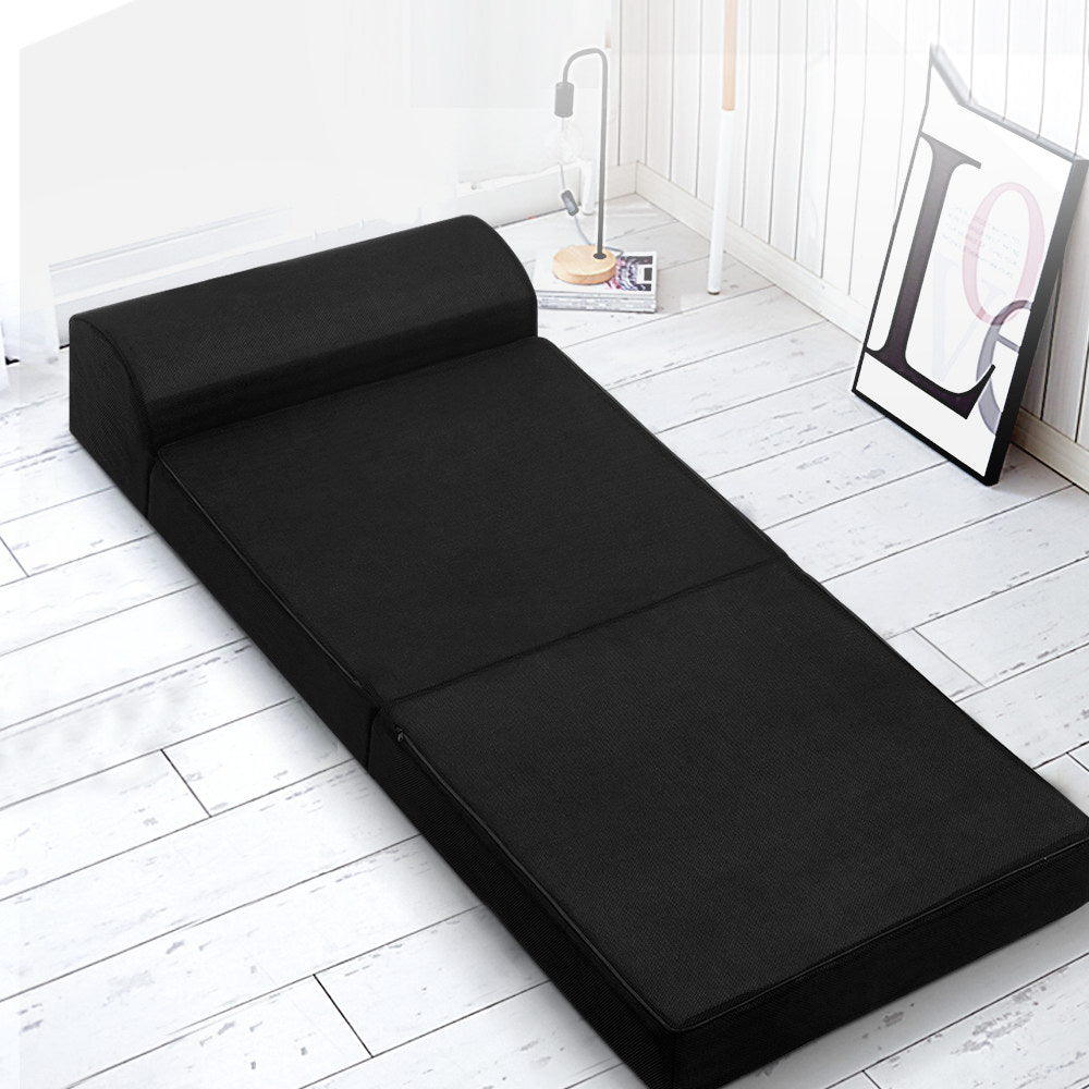 Giselle Bedding Foldable Mattress Folding Foam Bed Mat Black-Mattress-PEROZ Accessories