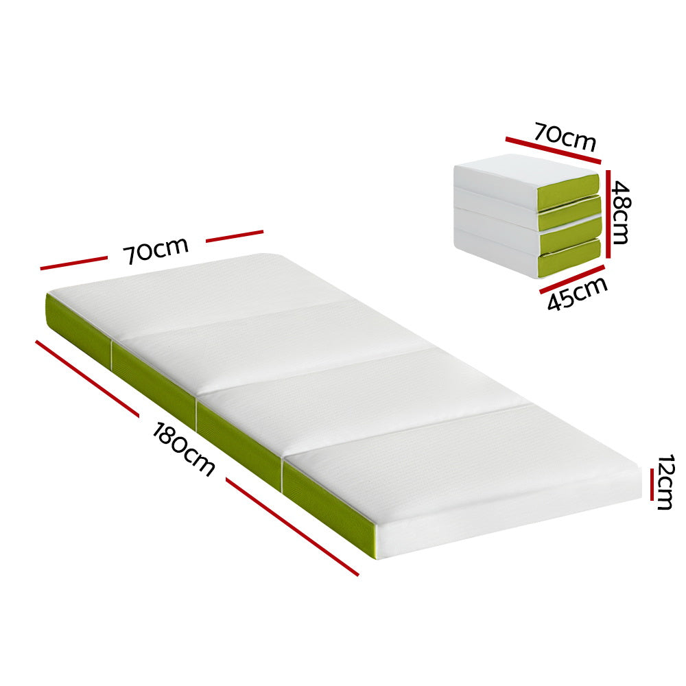 Giselle Bedding Foldable Mattress Folding Foam Single Green-Mattress-PEROZ Accessories